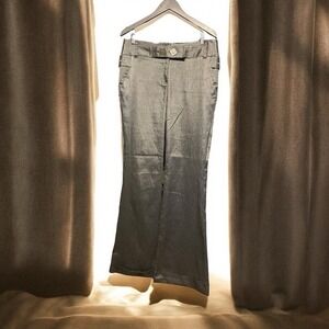 d Collection Pants Womans 10 Gray‎ Pinstripes Fit Flare Stretch Business Slacks